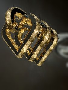 Crystal heart design chandelier